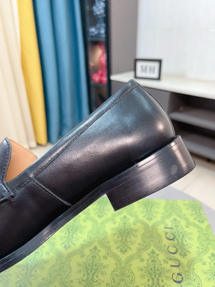 Men's Men's Shoes 💰520🌹🌹【GUCCI】The most popular classic Gucci leather shoes. Synchronized with the official website, the upper is made of Italian first-layer cowhide ➕cowhide lining, with unique brand and unique craftsmanship. Highlighting the hot style of the new year. Stop hesitating, stop wandering, get it now. Number: 38--44